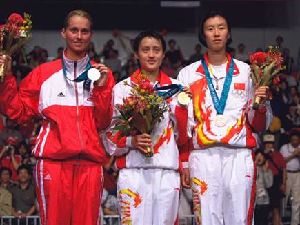 ג'אויינג על הפודיום. המדליה האולימפית היחידה בקריירה (Michael Stee (צילום: ספורט 5)