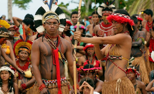 שבט ילידים ברזיל (צילום: Joa Souza, shutterstock)