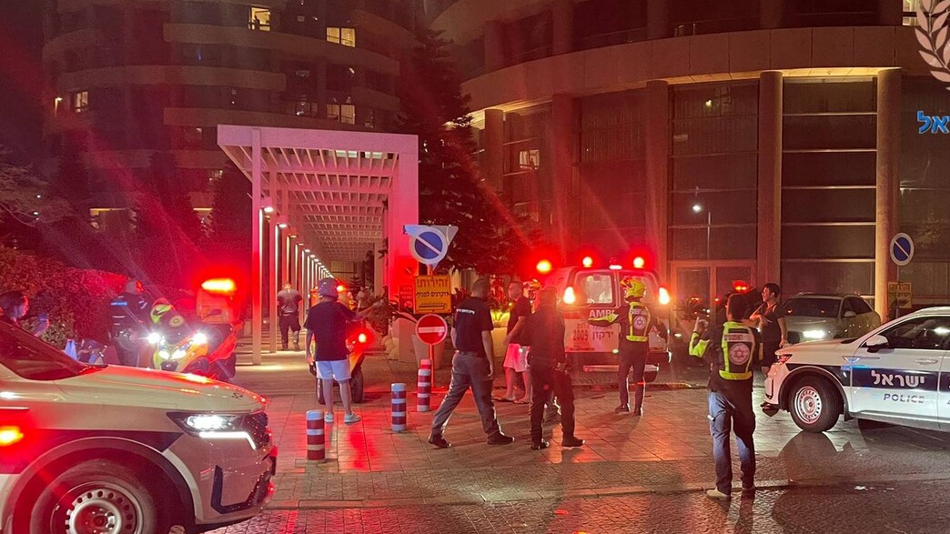 זירת האירוע במגדלי יו בתל אביב