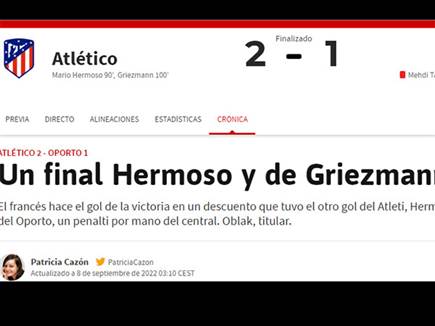 "הסיומת המופלאה של גריזמן". ב-AS הספרדי החמיאו לאתלטיקו