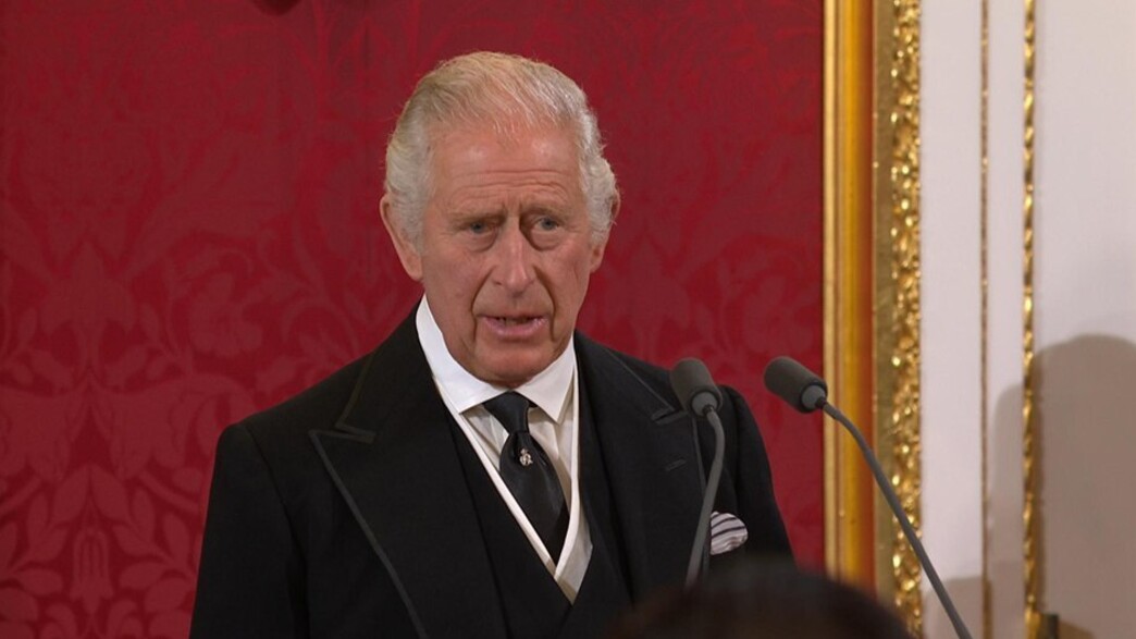 המלך צ'ארלס השלישי בטקס ההכרזה (צילום: SKY NEWS)