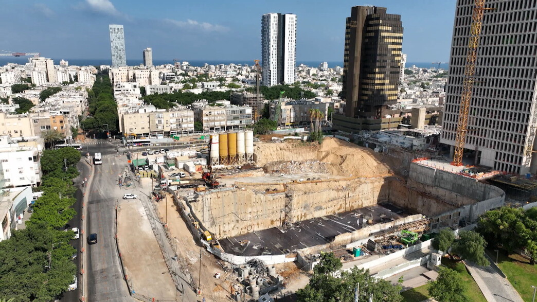 עבודות הרכבת הקלה בתל אביב (צילום: חדשות 12)