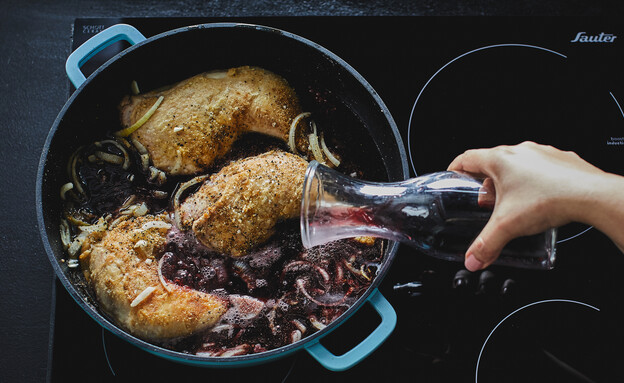 צלי עוף ביין, שלב הכיריים