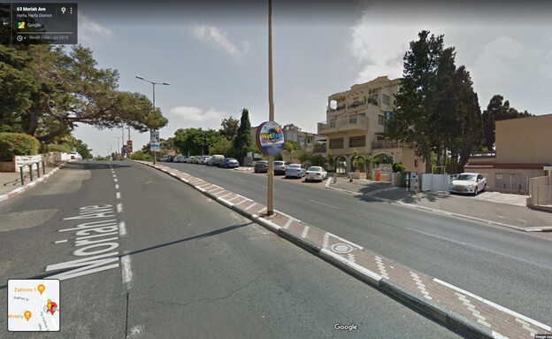שכונות מחופשות - שדרות מוריה בחיפה (צילום: Google earth)