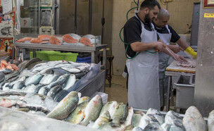 חנות דגים בשוק מחנה יהודה (צילום: נועם רביקין פנטום, פלאש 90)