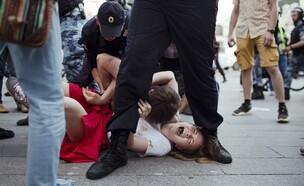 מחאות ברוסיה (צילום: AP Photo/Alexander Zemlianichenko)