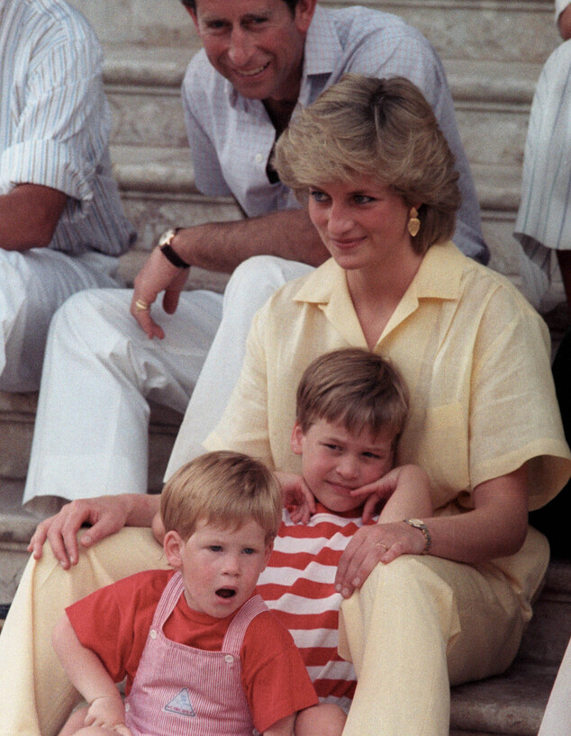 משפחת המלוכה: דיאנה, וויליאם, הארי (צילום: reuters)