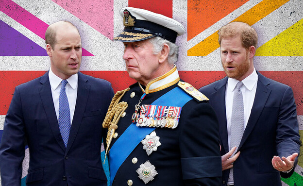 הנסיך הארי, המלך צ'ארלס השלישי, הנסיך וויליאם  (צילום: צ'ארלס: Max Mumby Indigo / GettyImages | הארי וויליאם: AP )