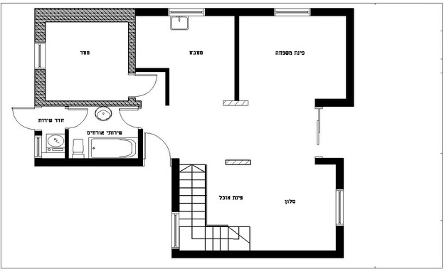 בית בצורן, עיצוב אוסי כץ דגן, תוכנית קומה עליונה א (צילום: אוסי כץ דגן)