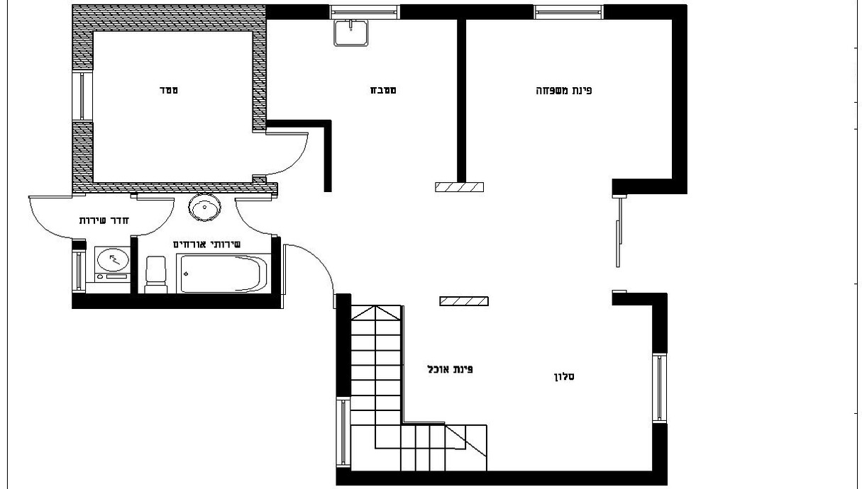 בית בצורן, עיצוב אוסי כץ דגן, תוכנית קומה עליונה א (צילום: אוסי כץ דגן)