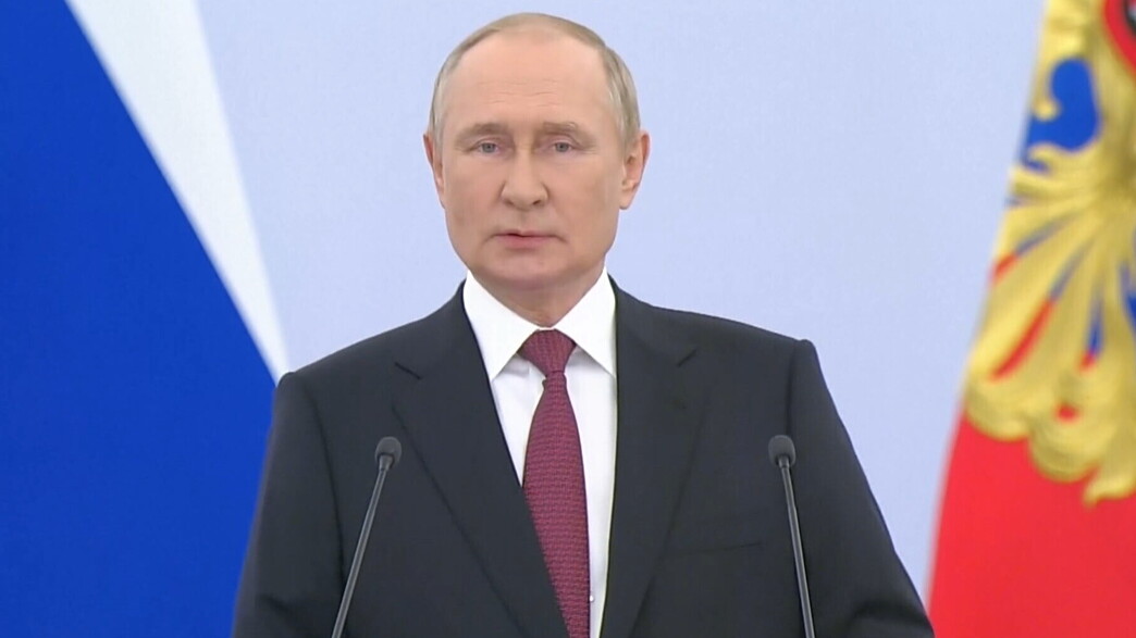 ולדימיר פוטין מודיע על סיפוח חלקים מאוקראינה