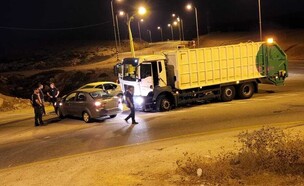 גניבת משאית זבל (צילום: משטרת ישראל)