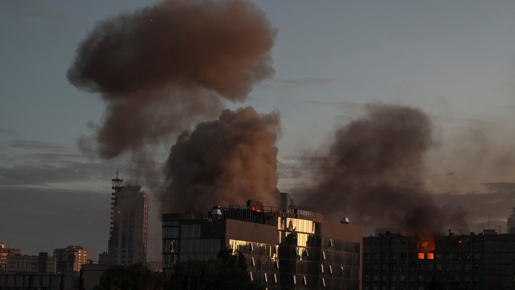 המתקפה האווירית של רוסיה על קייב בירת אוקראינה