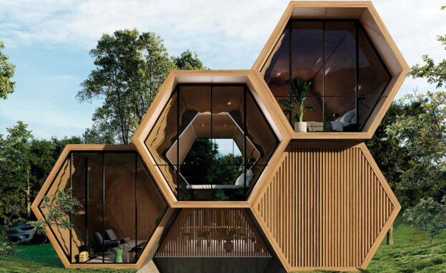 בית ממוחזר ביער (אילוסטרציה: airbnb)