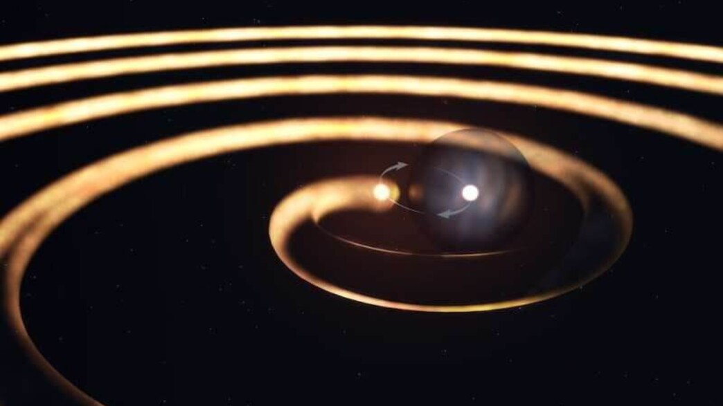 הדמיית הכוכבים הבינאריים במערכת WR140