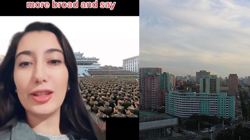 טיקטוקרית שמדברת על צפון קוריאה וקים ג'ונג און (צילום: טיקטוק, Gergo Vaczi)
