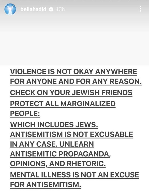 בלה חדיד בפוסט תומך בעם היהודי (צילום: instagram)