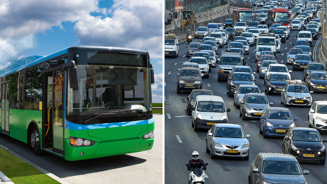 מכונית ואוטובוס