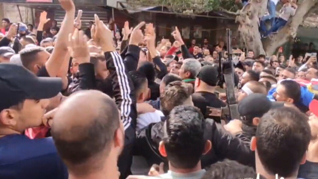 הלווית המחבלים מ"גוב האריות" בשכם הלווית המחבלים מ"גוב האריות" בשכם