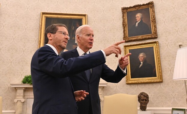 הנשיא ביידן והנשיא הרצוג  (צילום: קובי גדעון , לע