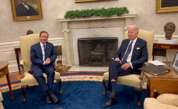 הנשיא הרצוג והנשיא ביידן (צילום: N12)