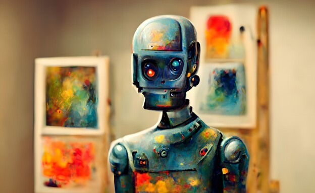 אמן רובוט, יצירה שיוצרה ב-Generative AI (איור: שאטרסטוק)