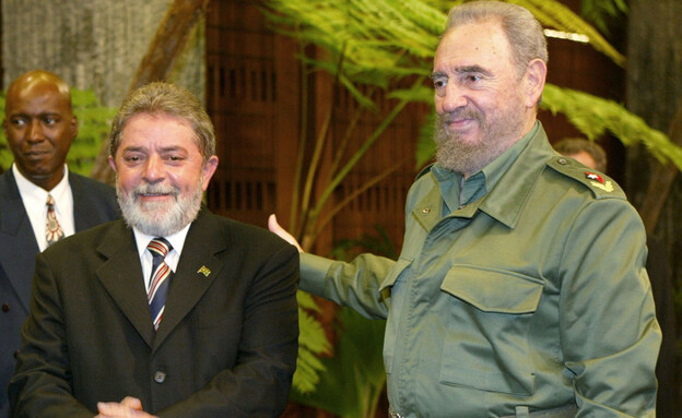 נשיא ברזיל לולה עם מנהיג קובה לשעבר, פידל קסטרו (צילום: reuters)
