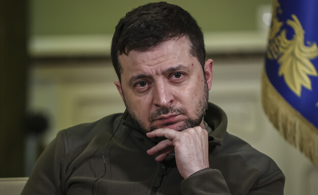 נשיא אוקראינה וולדומיר זלנסקי (צילום: Emin Sansar/Anadolu Agency, getty images)
