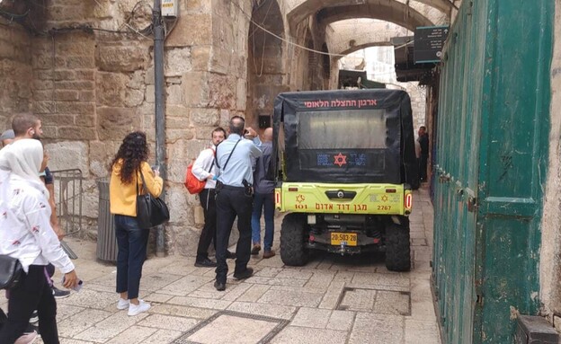 פיגוע דקירה בעיר העתיקה בירושלים (צילום: נועם מקייטן, TPS)