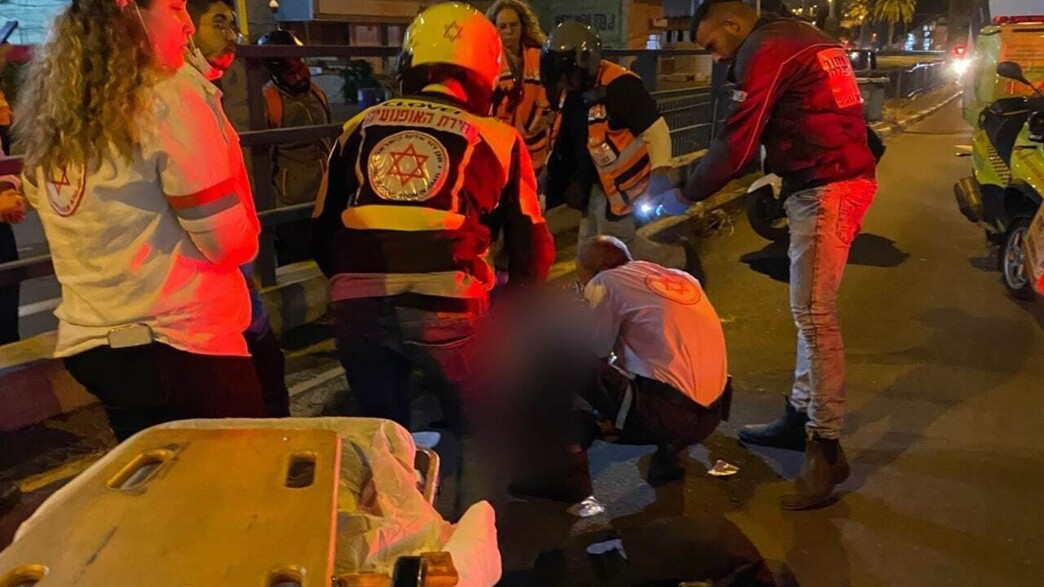 זירת תאונת הדרכים בתל אביב