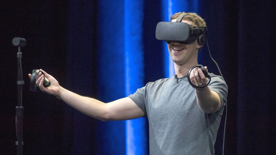 מארק צוקרברג עם משקפי VR של אוקולוס (צילום: David Paul Morris/Bloomberg via Getty Images)