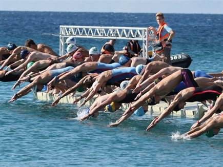 תחרות הסבב העולמי במים פתוחים באילת (פטריסיה בן עזרא, באדיבות איגו (צילום: ספורט 5)