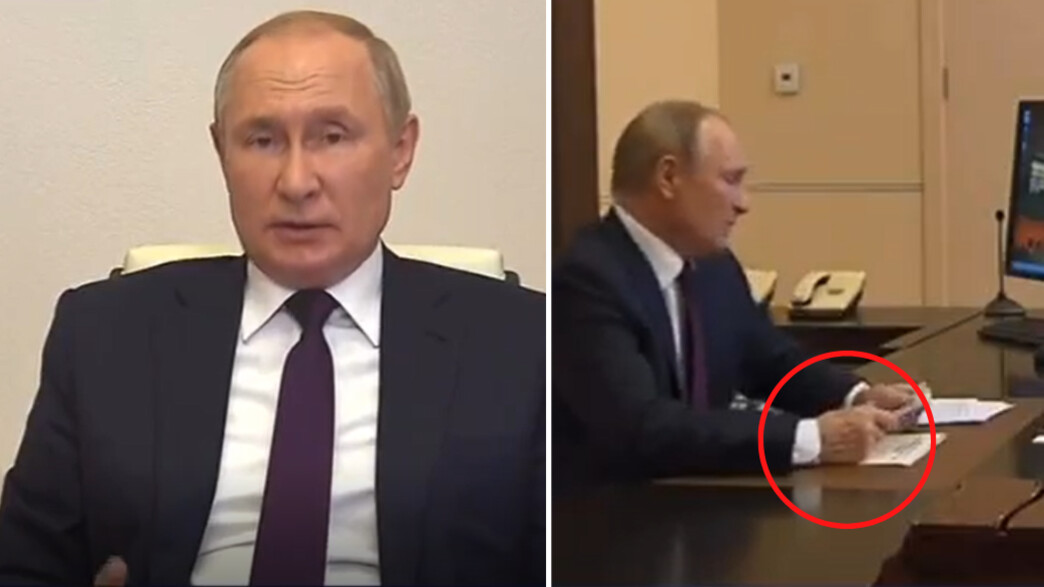 הסימן חזר: שוב נצפה כתם מסתורי על גב ידו של פוטין (צילום: מתוך הרשתות החברתיות לפי סעיף 27א' לחוק זכויות יוצרים)