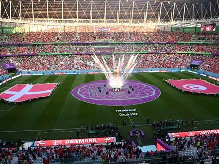 האווירה באיצטדיון היתה מחשמלת מההתחלה (GETTY)