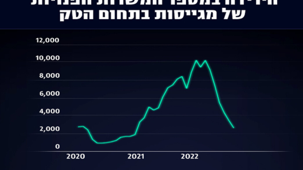 הירידה במספר המשרות הפנויות של מגייסות בתחום הטק, אינפו הירידה במספר המשרות הפנויות של מגייסות בתחום הטק, אינפו