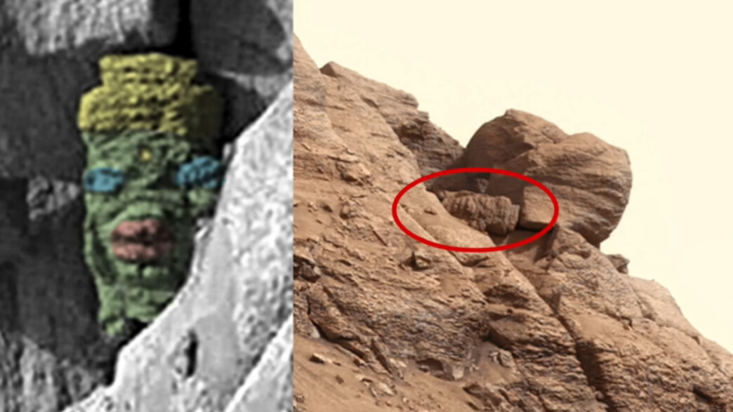 ראה סלע באחד מהרי מאדים - והבחין בפרט מטורף (צילום: מתוך הרשתות החברתיות לפי סעיף 27א' לחוק זכויות יוצרים)