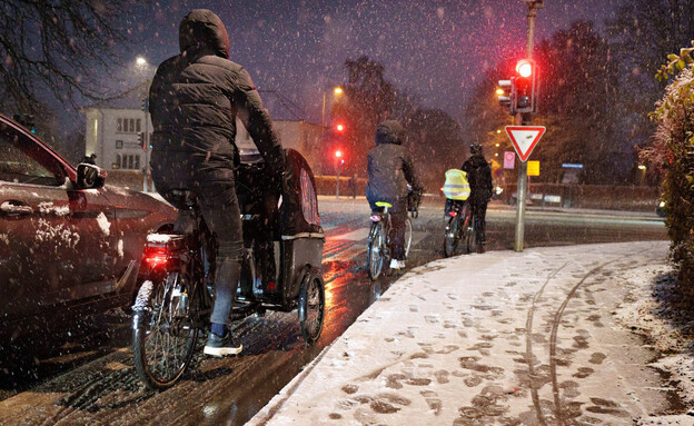 שלג  באלבורג בדנמרק, חורף 2022