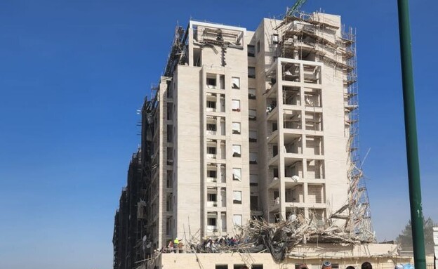קריסה באתר בנייה, גבעת זאב (צילום: לפי סעיף 27א' לחוק זכויות יוצרים)