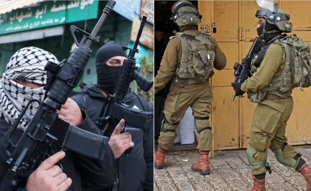 הכוחות מול חמושים (צילום: JAAFAR ASHTIYE/HHAZEM BADER/AFP/GettyImages)