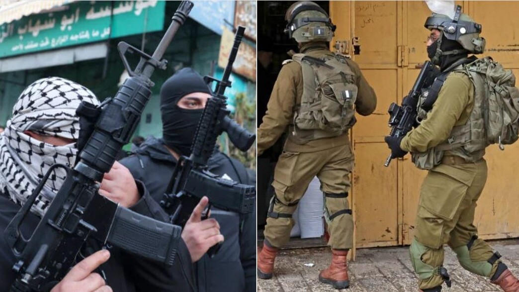 הכוחות מול חמושים (צילום: JAAFAR ASHTIYE/HHAZEM BADER/AFP/GettyImages)