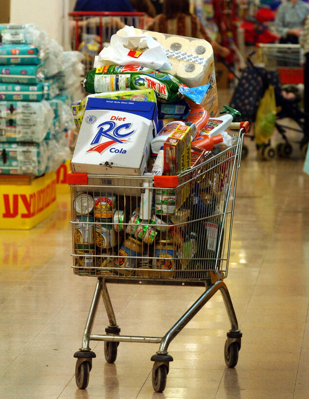 עגלת מצרכים בסופרמרקט 2002 (צילום: פלאש 90)