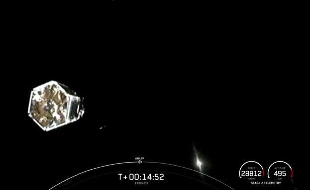 שידור חי משיגור לווין הביון של תעשייה אווירית  (צילום: מתוך אתר SpaceX)