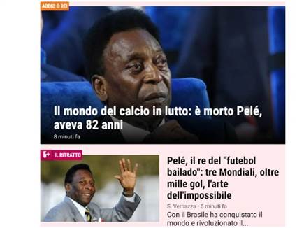 "גאזטה דלו ספורט": "עולם הכדורגל מתאבל"