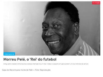 "רקורד": "מלך הכדורגל מת"