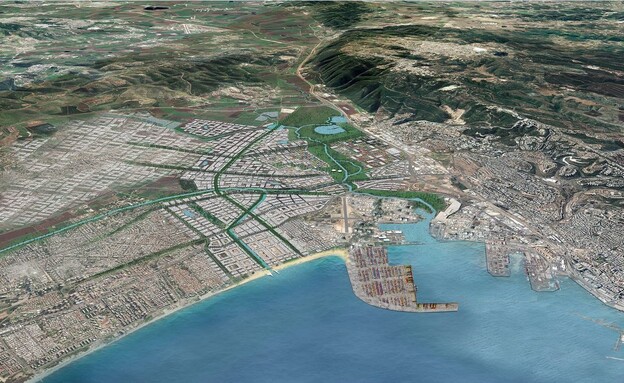הדמיה של תכנית מפרץ חיפה (צילום: יער קורין אדריכלים)