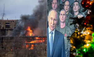 ''מתקפה בזמן נאום פוטין'' (צילום: Pierre Crom | ALEXANDER NEMENOV/AFP/GettyImages)