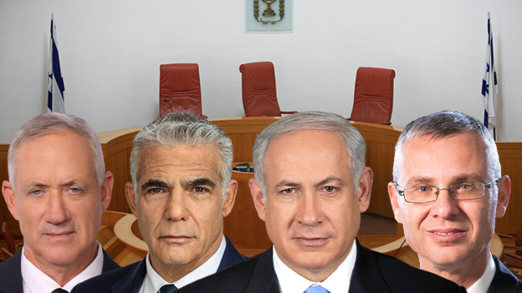 יריב לוין, בנימין נתניהו, יאיר לפיד, בני גנץ