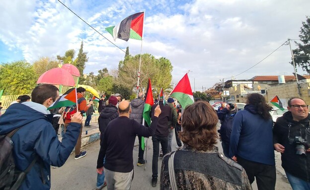 דגלי פלסטין מונפים בירושלים 