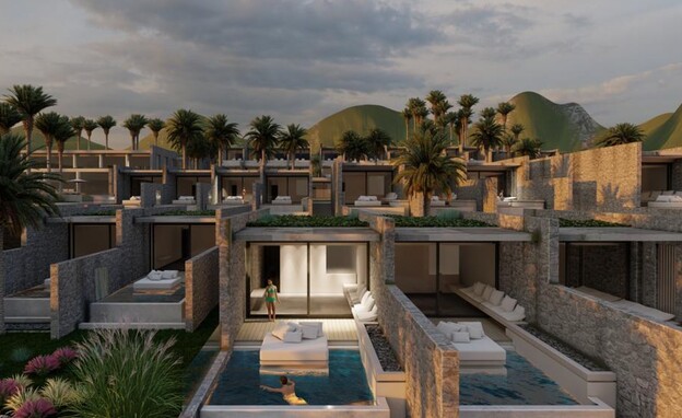הדמיית חוץ - מלון בחוף גולן בכינרת.  (צילום: פייגין אדריכלים.)
