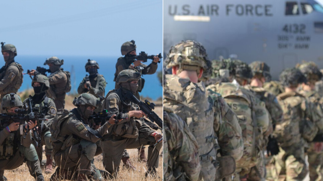 כוחות משני הצבאות (צילום: CAPT. ROBYN HAAKE/US ARMY/AFP/GettyImages | דובר צה"ל)